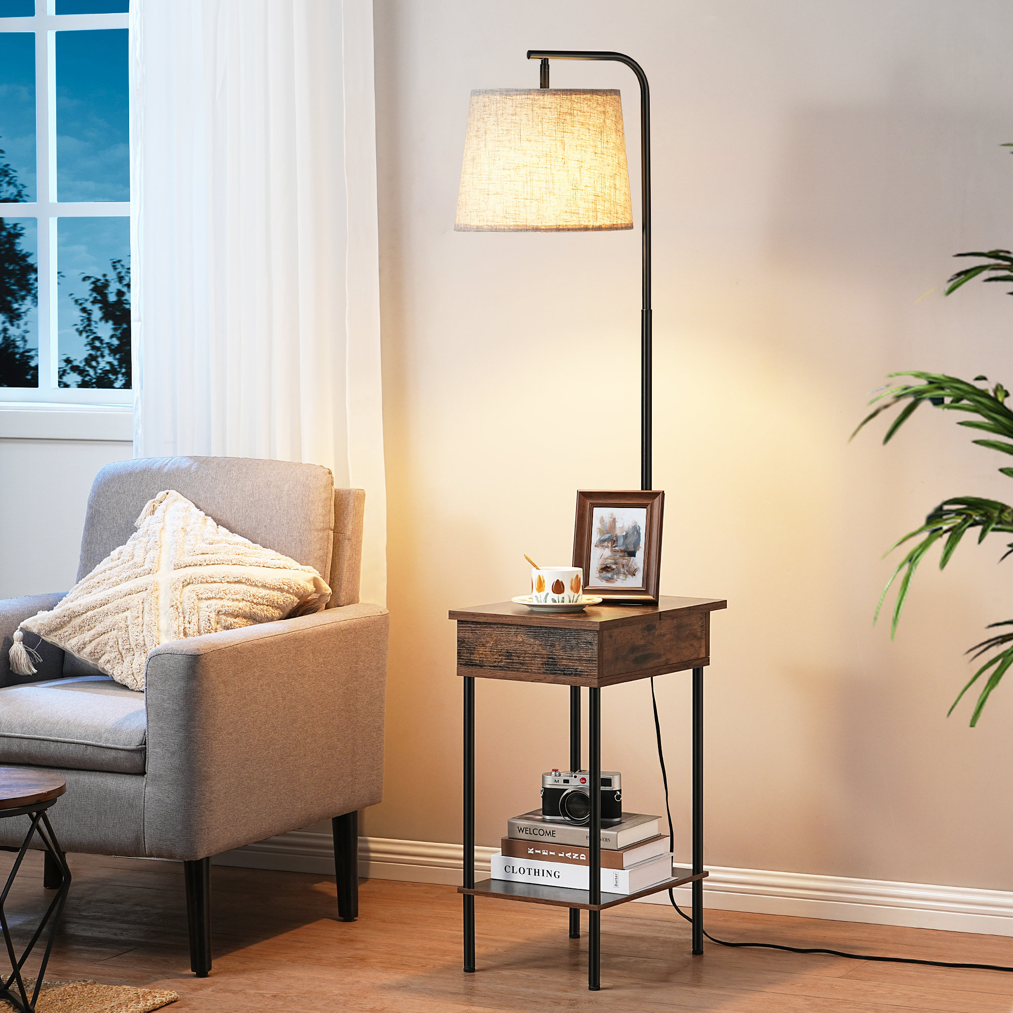 Trent Austin Design Embree 62 Solid Wood Tray Table Floor Lamp